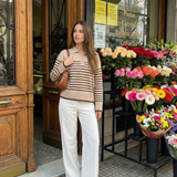 Striped Polo Knit Sweater – Relaxed Fit Casual Pullover