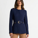 Tailored Belted Blazer Jacket – Structured Fit & Elegant Silhouette