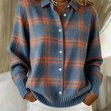 PLAID KNIT CARDIGAN