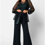 Green Lace Belted Sweater