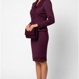 Burgundy Tailored Lace Blazer