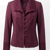 Burgundy Tailored Lace Blazer