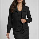 Black Tailored Lace Blazer