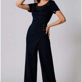 Navy Wide Leg Pants