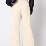 Ivory High Waisted Wide Leg Pants