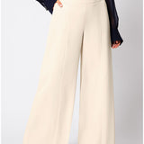 Ivory High Waisted Wide Leg Pants