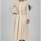 Ivory Jacquard Blazer with Pearl Details