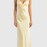Nora – slip Maxi Dress with Silk Finish in Yellow and Pink