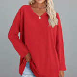 Women’s Top with V Neckline and Long Sleeves