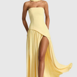 Stella – asymmetric Strapless Sculpted Maxi Dress