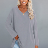 Women’s Top with V Neckline and Long Sleeves