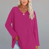 Women’s Top with V Neckline and Long Sleeves