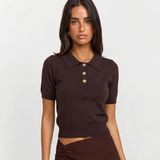 Button Front Knit Top for Minimal Chic Everyday Style