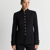 Structured High Neck Blazer for Sleek Modern Elegance