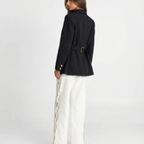 Gold Button Tailored Blazer for Elegant Smart Style