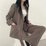 Kaizo Elegant Tailored Blazer and Trouser Set with Modern Relaxed Fit