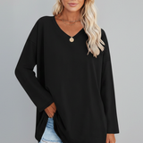Women’s Top with V Neckline and Long Sleeves