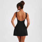 Sleeveless A-Line Mini Dress – Open Back Elegant Party Dress
