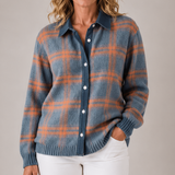 Cozy Plaid Knit Cardigan
