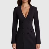 Tamara – breasted Blazer Mini Dress with Plunging Neckline