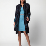 Teal Floral Jacquard Light Coat