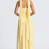 Strapless High Slit Maxi Dress with Asymmetric Hem