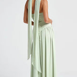Strapless High Slit Maxi Dress with Asymmetric Hem