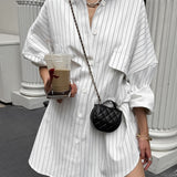 Oversized Striped Shirt Dress for Effortless Chic Style