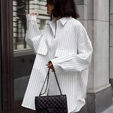 Oversized Striped Shirt Dress for Effortless Chic Style