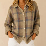 Cozy Plaid Knit Cardigan