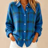 Cozy Plaid Knit Cardigan