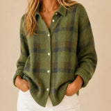 Cozy Plaid Knit Cardigan