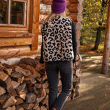 Ladies Leopard Print Teddy Gilet