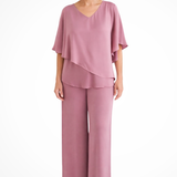 Kaizo | Women's Sleeve Top and Wide Leg Trousers Two Piece Set