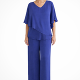 Kaizo | Women's Sleeve Top and Wide Leg Trousers Two Piece Set