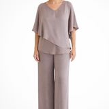 Kaizo | Women's Sleeve Top and Wide Leg Trousers Two Piece Set