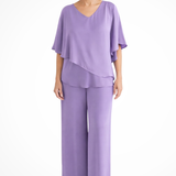 Kaizo | Women's Sleeve Top and Wide Leg Trousers Two Piece Set
