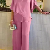 Kaizo | Women's Sleeve Top and Wide Leg Trousers Two Piece Set
