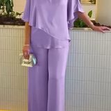 Kaizo | Women's Sleeve Top and Wide Leg Trousers Two Piece Set