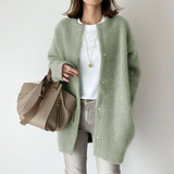 Minimalist Longline Button Cardigan