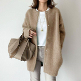 Minimalist Longline Button Cardigan