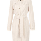 Beige Jacquard Trench Coat