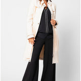 Beige Jacquard Trench Coat