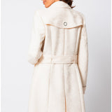 Beige Jacquard Trench Coat