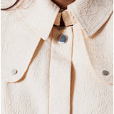 Beige Jacquard Trench Coat