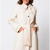 Beige Jacquard Trench Coat