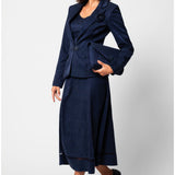 Navy Tailored Jacquard Blazer