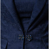 Navy Tailored Jacquard Blazer