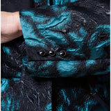 Teal Floral Jacquard Light Coat