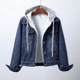 Denim Jacket with Warm Lining and Casual Style